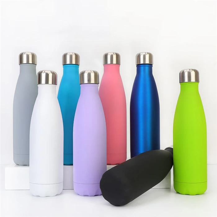 17 oz Double Wall Stainless Steel Vacuum Insulated Rubber Painting Sport Metal Cola Bottles