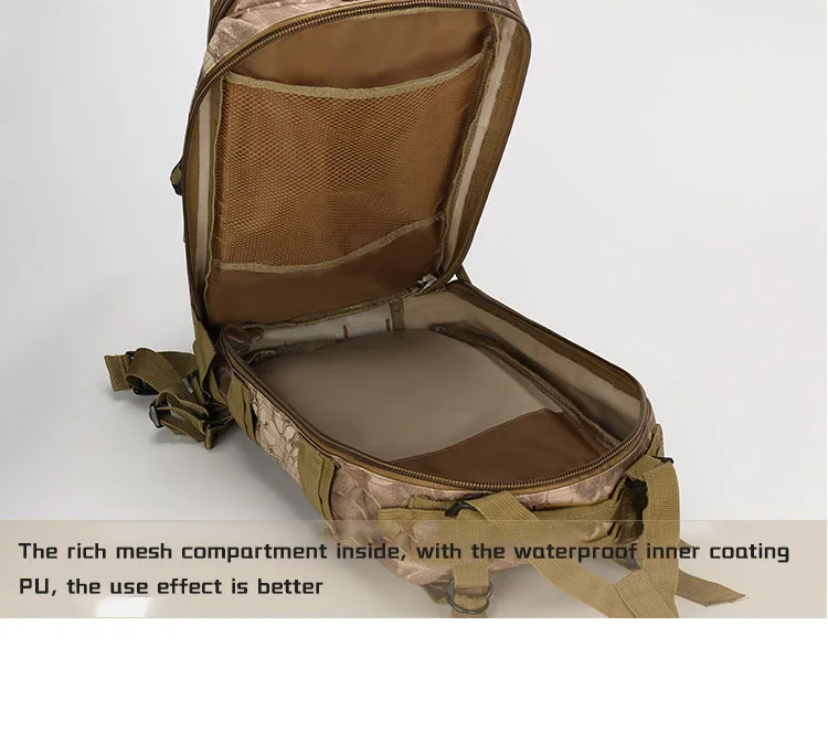 Hot Sale Custom Outdoor Sport Waterproof Hiking Survival Bag Black Camouflage Hunting Tactical Backpack