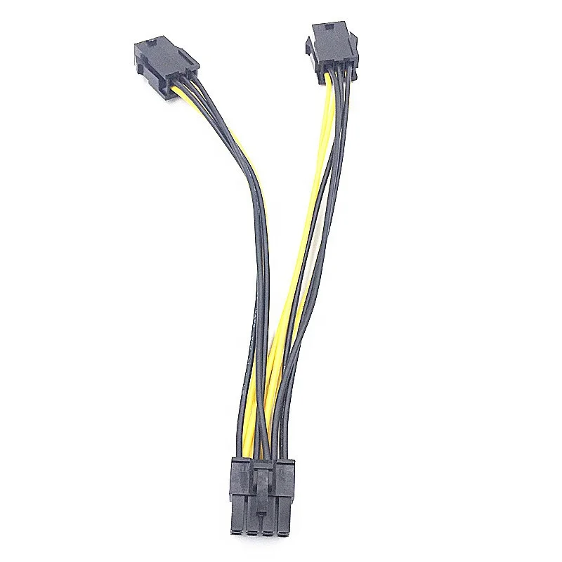 Computer Cable 20CM PCI Express PCI-E Dual 6Pin Female to 8pin Male GPU Video Graphics Card Power Adapter Cable 18AWG