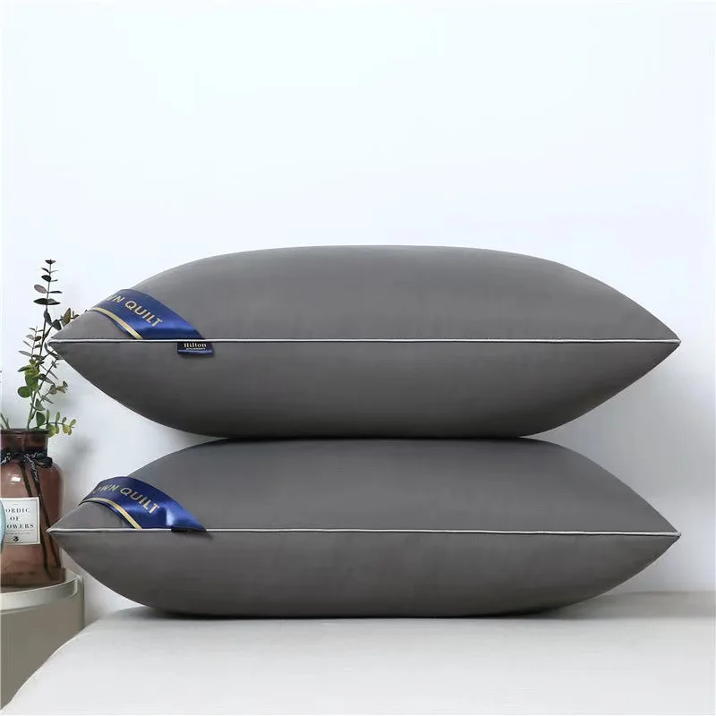 Luxury Hotel Home Comfortable Fluffy Polyester Fiber Silk Down Alternative Sofa Throw Sleep Memory Foam Bed Pillow