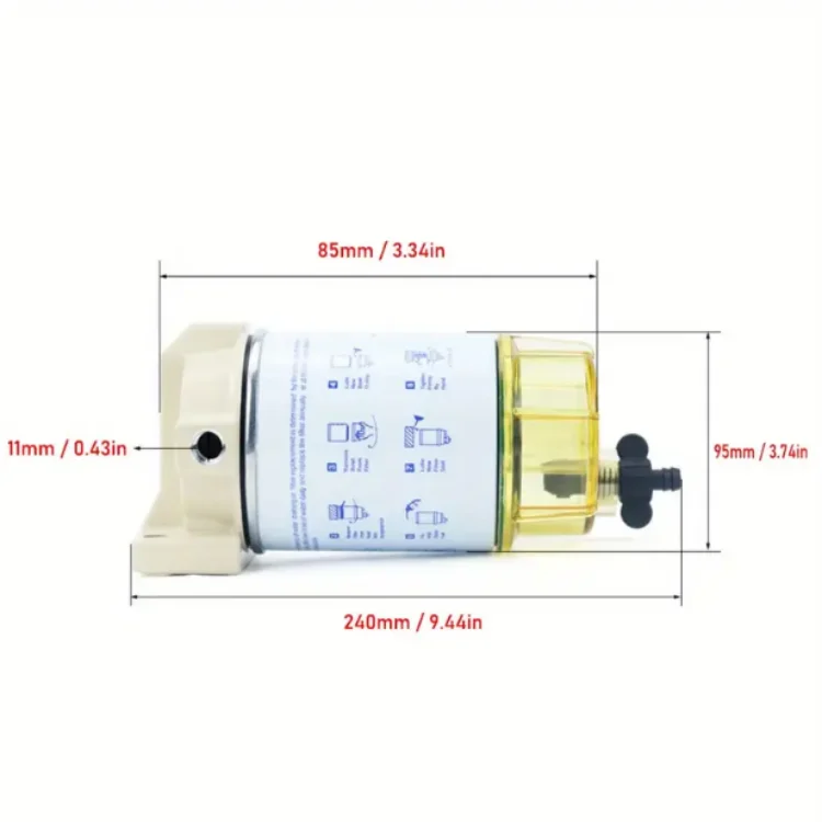 Outboard Marine Diesel Engine Fuel Filter Assembly S3227 With Base Kits And Plastic Cup For Motorcycle