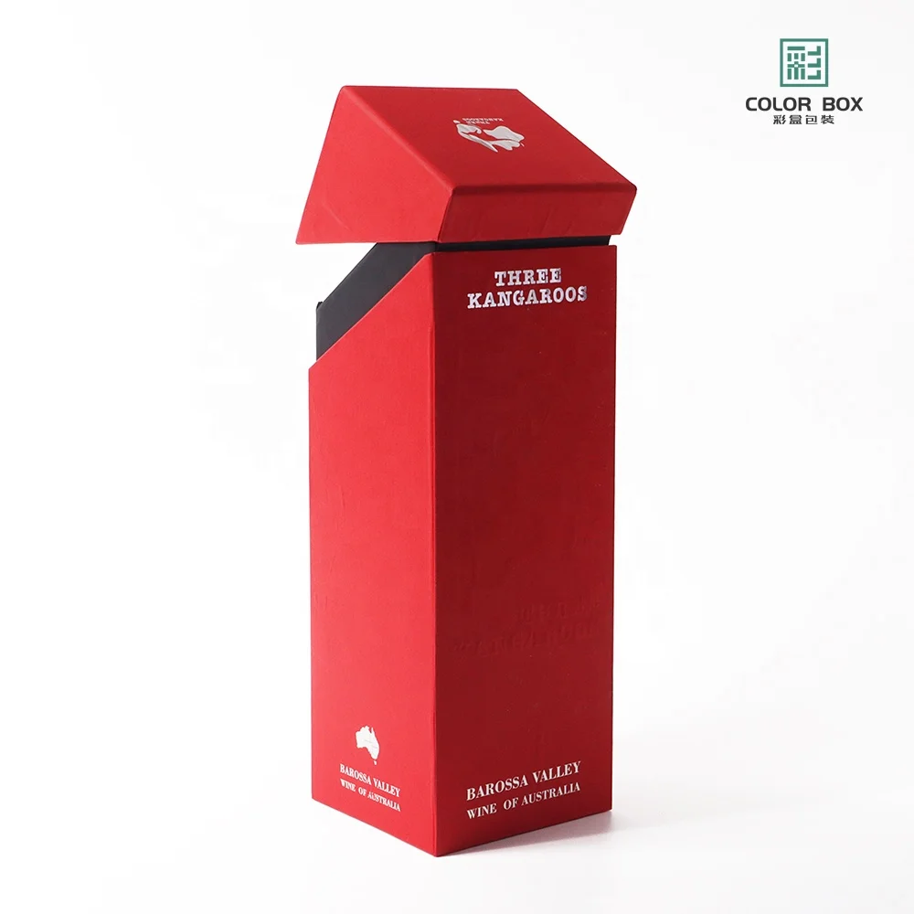 Red senior clamshell gift box Wine box custom wine drinks holiday gift packaging mass customization