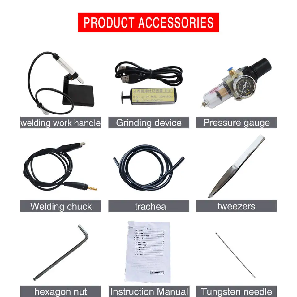 100A  Welding Machine for Jewelry Welder Equipment Handled for Gold Silver Portable Pulse Arc Argon Soldering Spot Weldin