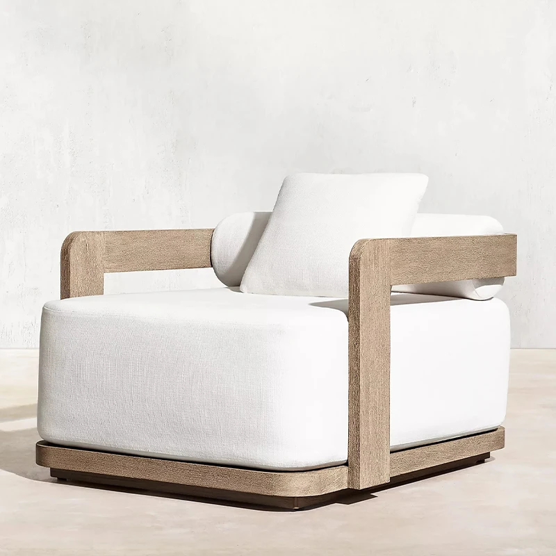 High end luxury yacht villa Myanmar solid wood patio outdoor furniture unique planks design Burma teak sofa