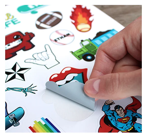 Водоотталкивающие цветные виниловые наклейки с принтом на заказ, клейкие виниловые наклейки из ПВХ