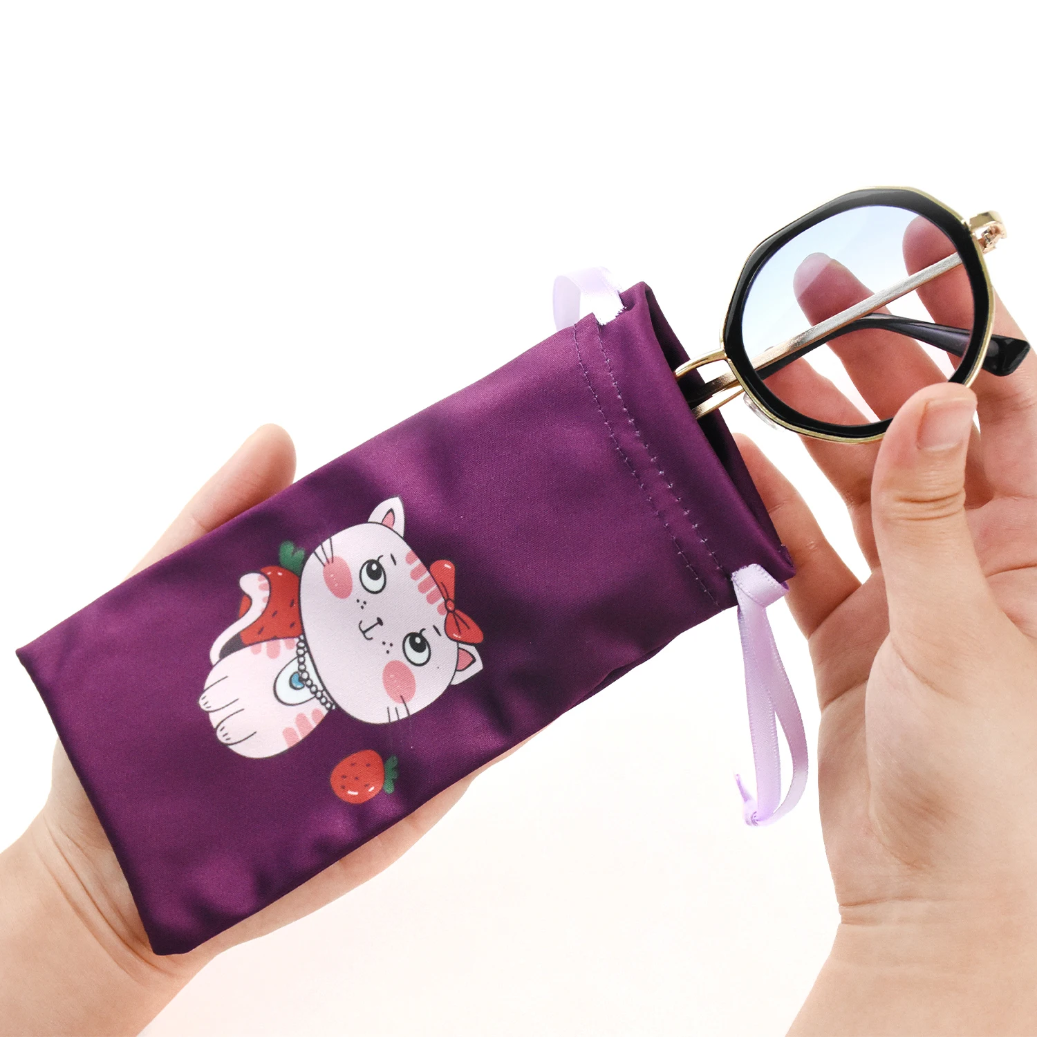 Soft Glasses Pouch Eyeglasses Bags Color Contact Lenses Custom Logo Cartoon Sunglasses Bags