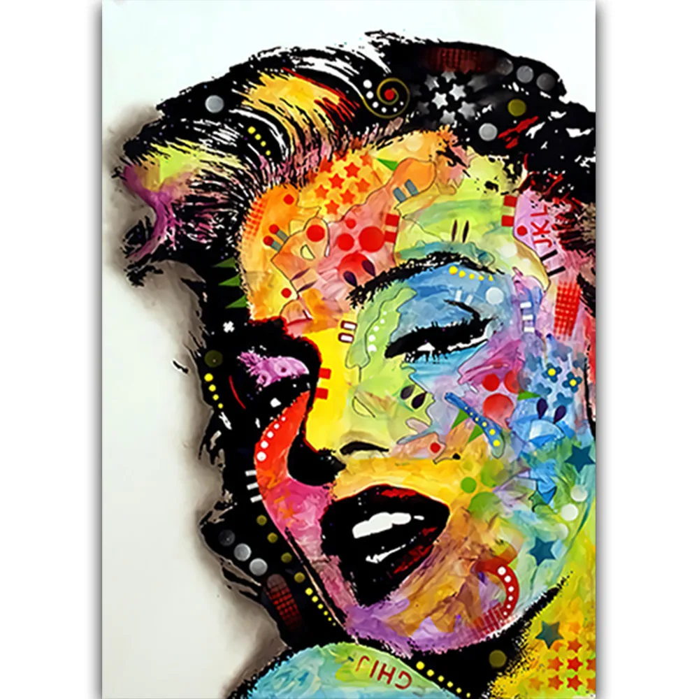 Morden Woman Art Sexy Pictures Graffiti Spray Art Posters Color Paint Prints Fashion Girl Canvas Wall Art For Living Wall Decor