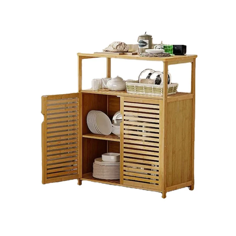 Kitchen Sideboard Cabinet Freestanding Entryway Bamboo Storage Dinning Bathroom Living Room Kitchen Cabinet