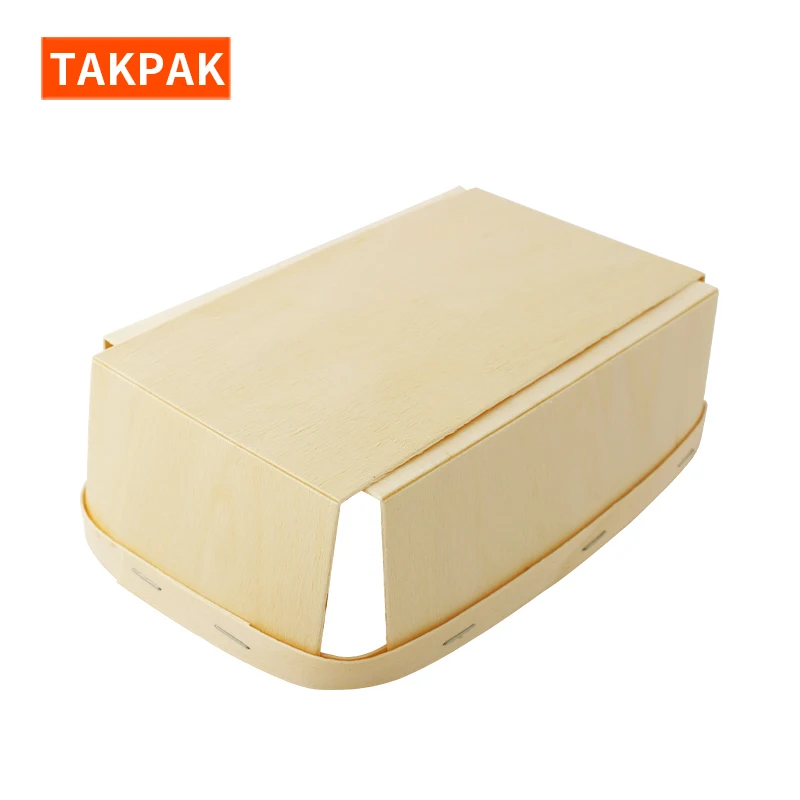 Eco-friendly Disposable Wood Woven Food Storage Basket Handcraft Cane Gift Picnic Basket