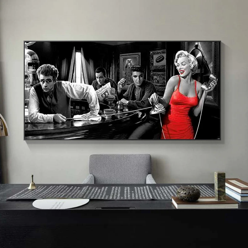 James Dean Marilyn Monroe Elvis Presley Canvas Paintings Posters and Prints Wall Art Pictures for Living Room Decor (No Frame