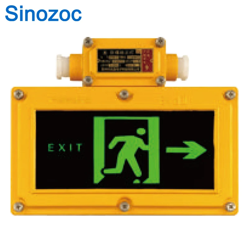 Sinozoc ATEX Battery ip65 explosion-proof led emergency exit light, emergency exit sign light
