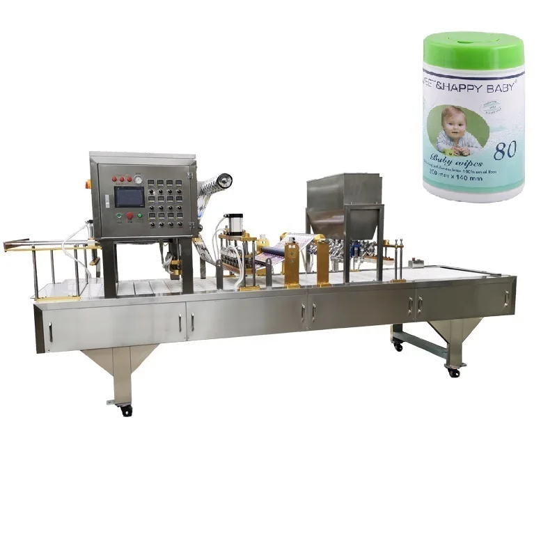 70% IPA Hospital Medical Wet Wipes Tissue Canister Packing Filling Sealing Machine