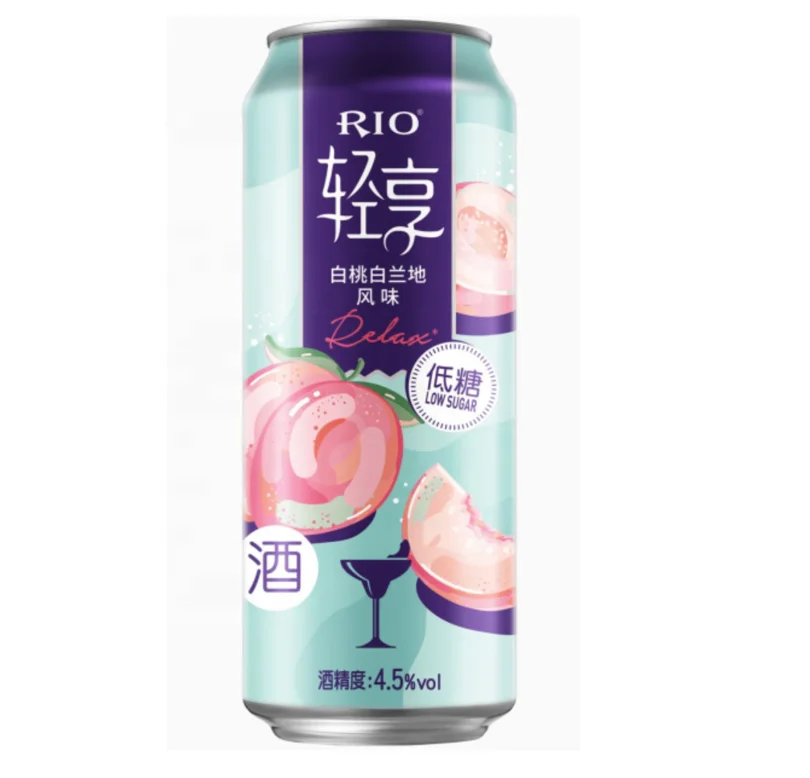 RIO premade cocktail fruit drink wine 4.5% Vol White peach Brandy flavored cocktail with low sugar Alc.4.5%vol Net.500ml