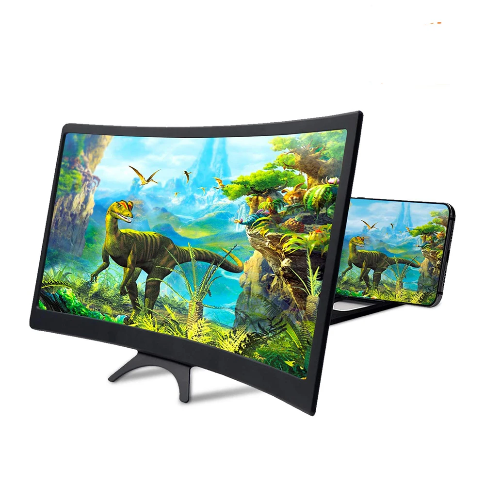 
Kingamei 12 inch large Phone Screen Amplifier ,HD Curved screen 3D Mobile Phone Screen Magnifier Video Amplifier for Smartphone 