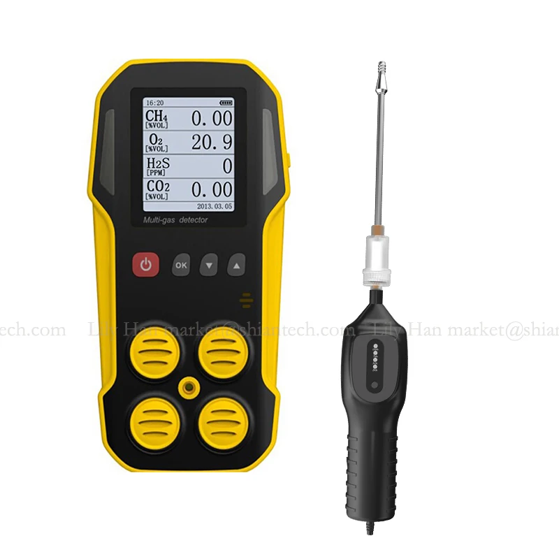 
Handheld multi bio gas analyzer landfill gas monitor for CH4 CO2 H2S O2 with external air pump 