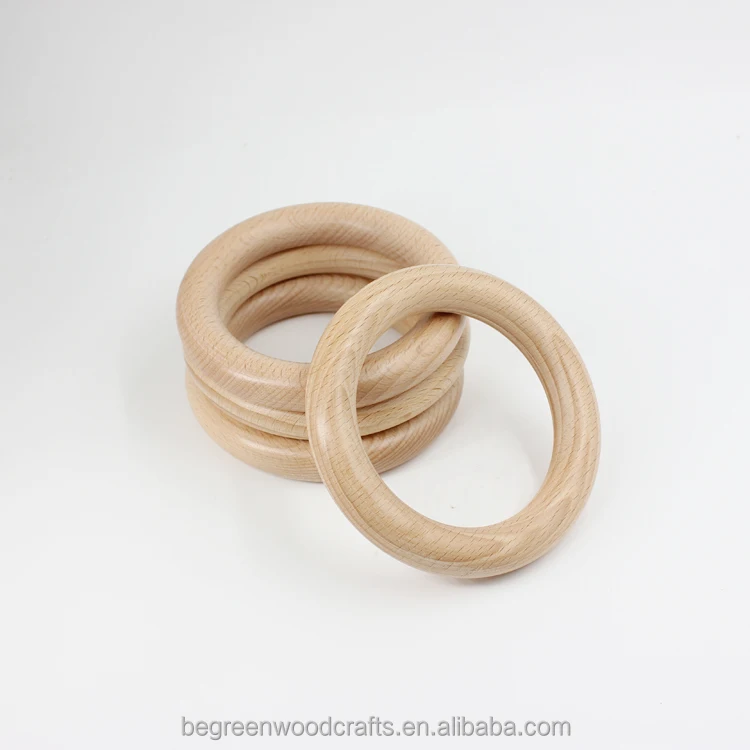 4inch Large Round Wood Rings Baby Play Gym Rings Circles Solid for DIY Craft Projects
