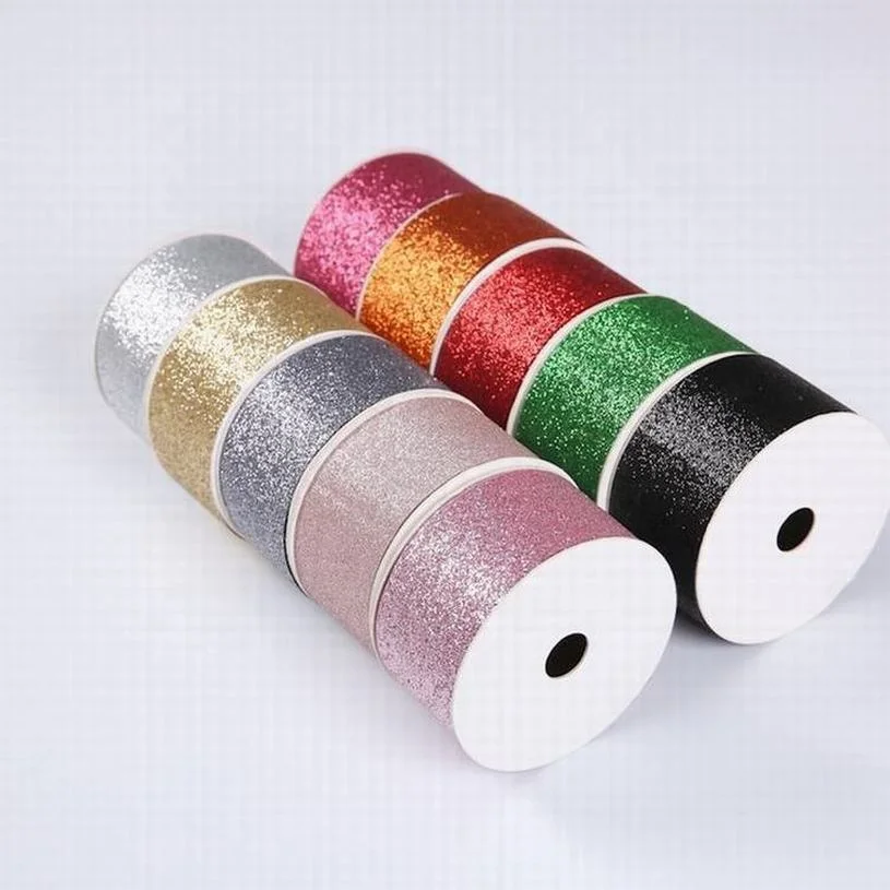 100% Polyester 57mm  Deluxe Sliver And Gold Custom Wide Foiling On Satin Ribbon
