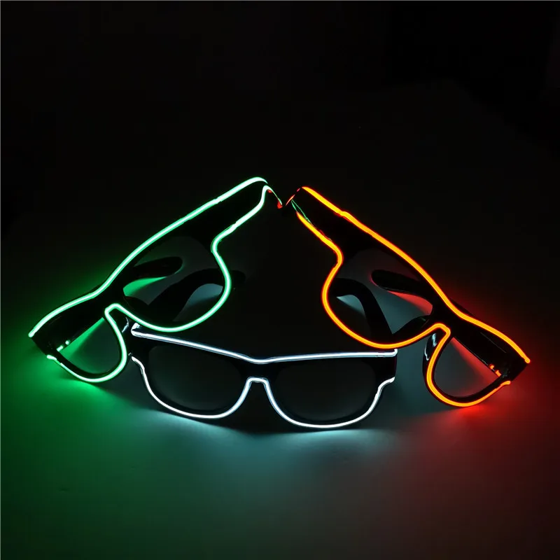 Halloween Christmas Wireless Led Light up Glasses Led Sun Glasses Glow in the Dark for Rave Party, EDM
