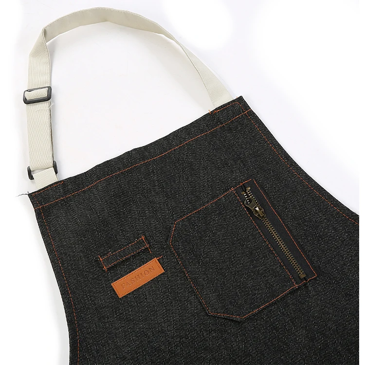 High quality barber cooking hairdressing denim cotton polyester aprons wholesale