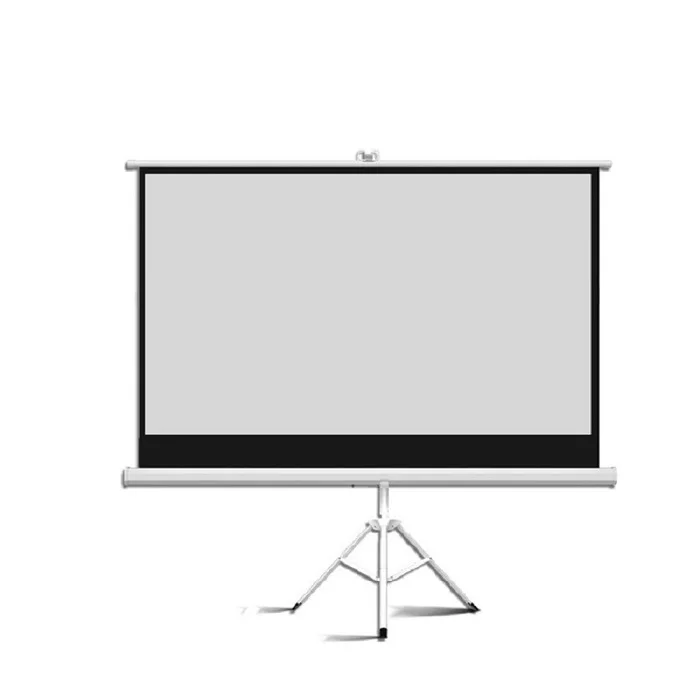 mobile portable 60 to150 inch 16:9/4:3Matt White Hand pull self-locking tripod projection screen manual lifting projector screen