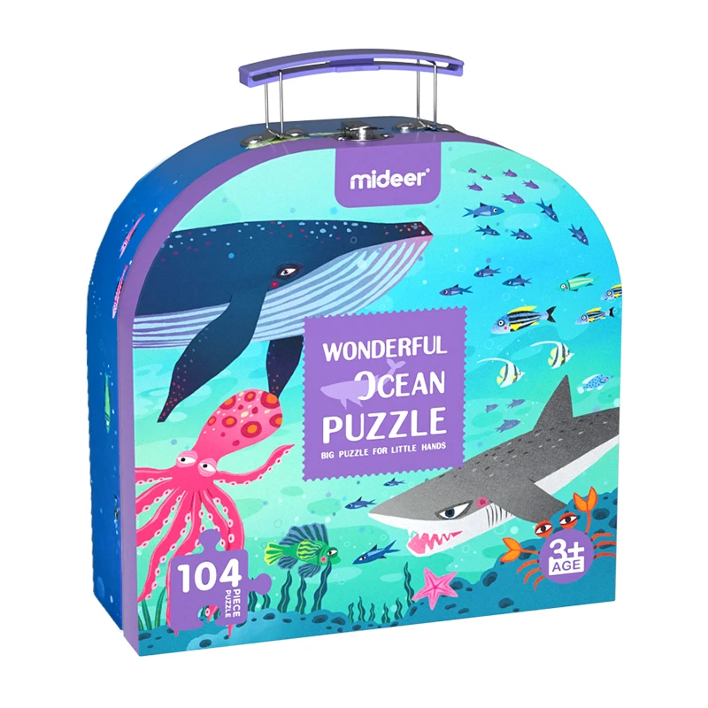Mideer MD3110 104 Pcs Wonderful Ocean Puzzle Hand-HOLD Gift Box Educational Toys A Portable Aquarium CARTOON TOY