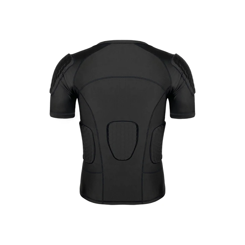 short Sleeve Body Safe Guard Padded Compression Shirts Shoulder Rib Chest Protector Suit for Football Basketball Paintball Rugby