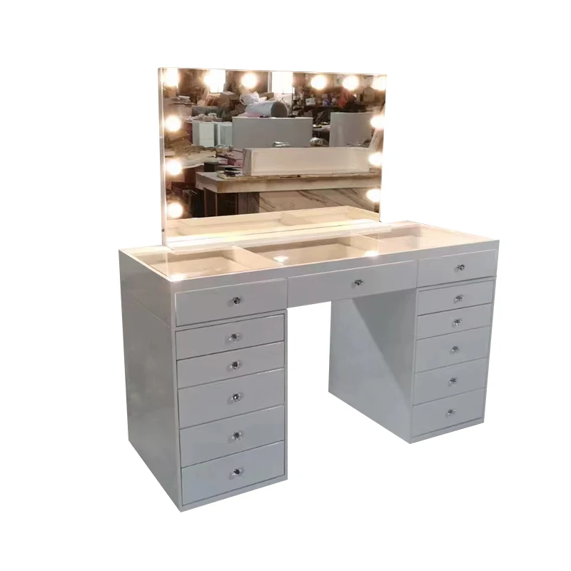 2022 горячая Распродажа особый стиль черный Профессиональный макияж станция с светодиодные фонари освещенные салон станции 10 лет паяльная