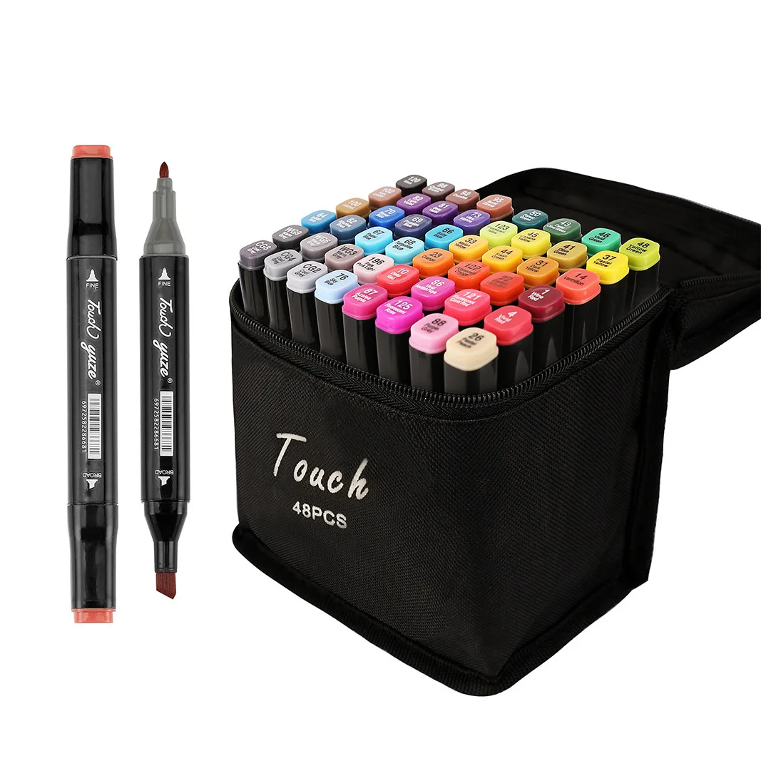 High Quality Drawing Dual Tip Art 60/80/168/262 Colors Alcohol Permanent Marker Pen Set