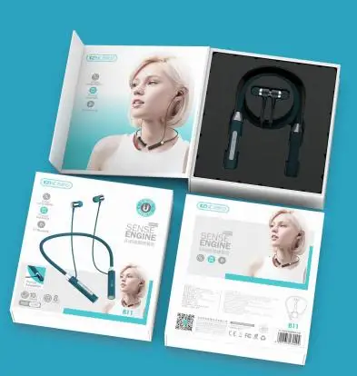 2022 latest desgin bt 5.0 earphone neckband blue color wireless headphones headsets for lenovo