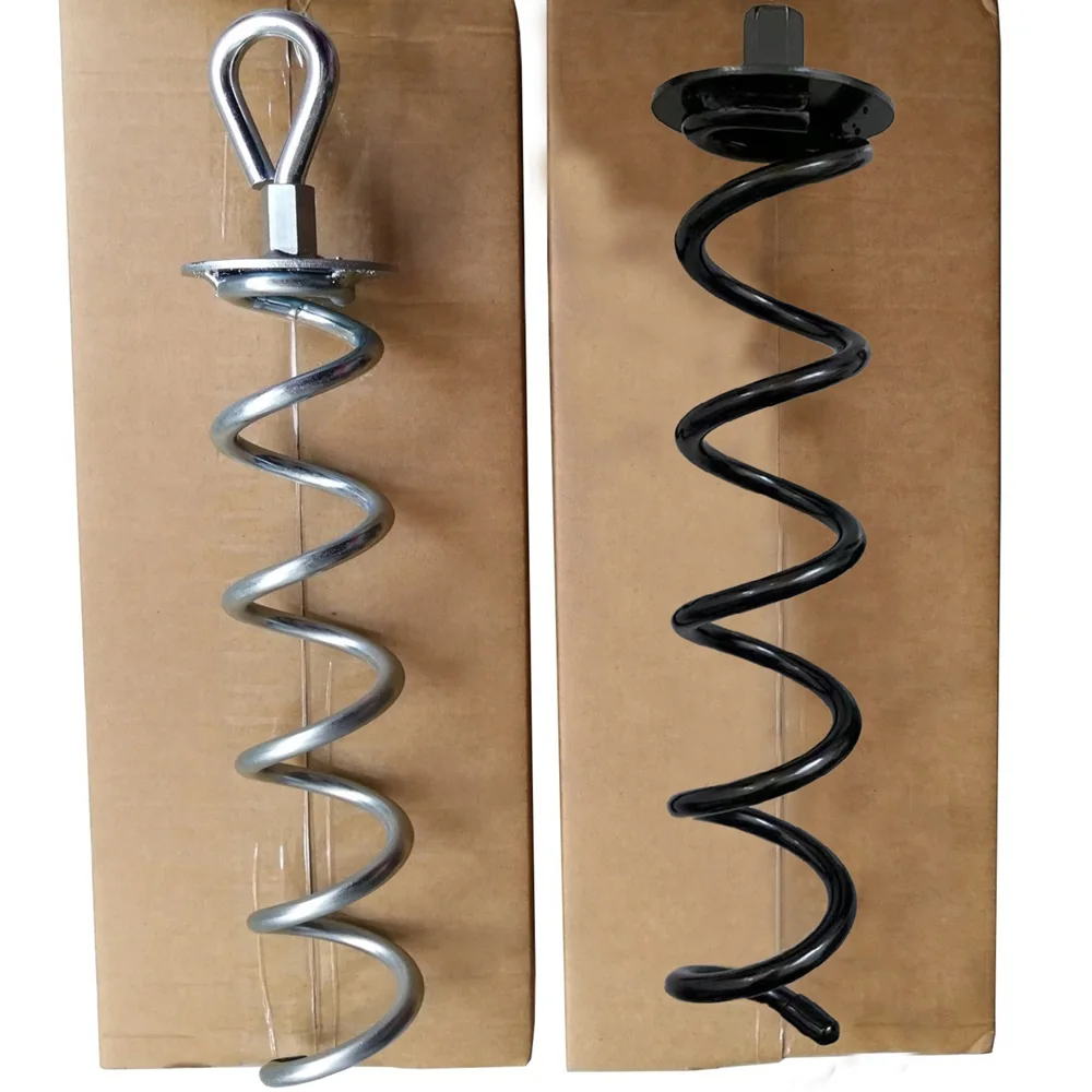 4-Piece Spiral Auger Swing Set Anchors Tent Trampoline Anchor Stake Pack Easy Installation Spiral Stakes