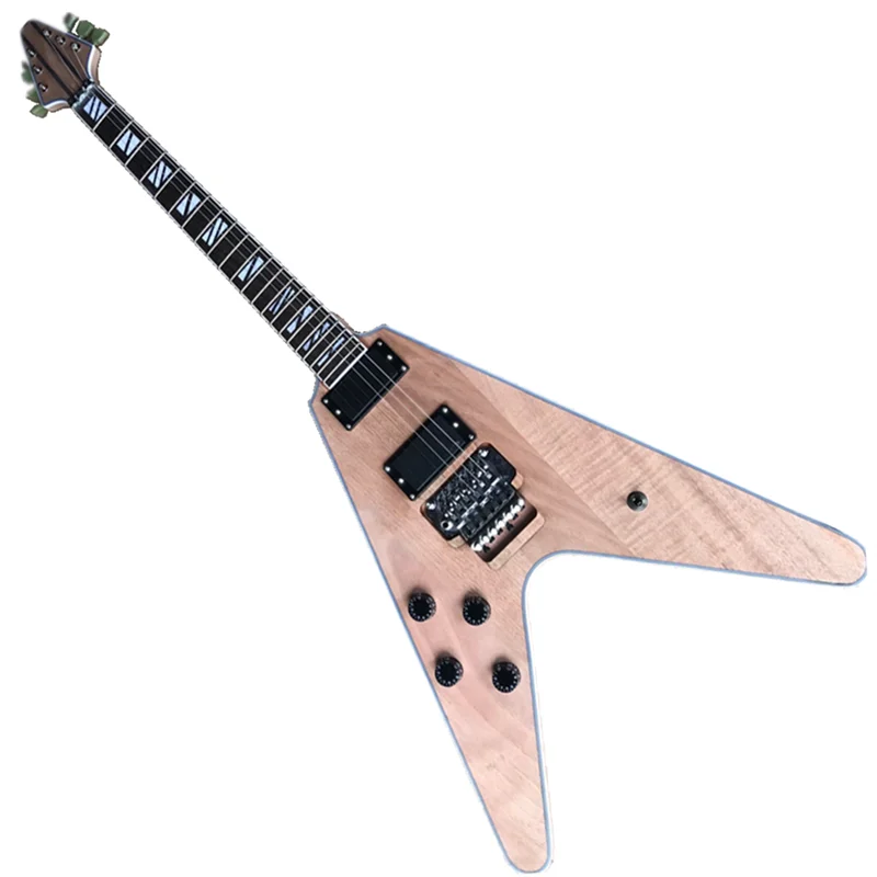 Электрическая гитара из натурального дерева для левой руки, 6 струн, электрическая гитара с Floyd rose Bridge