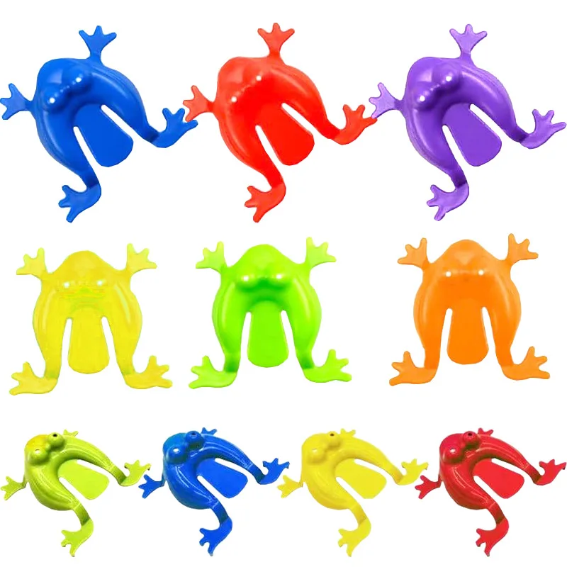 Frog Jumping Leap Frogs  2 Inches Plastic Assorted Colors  Jumping Plastic Frogs for Boys and Girls Party