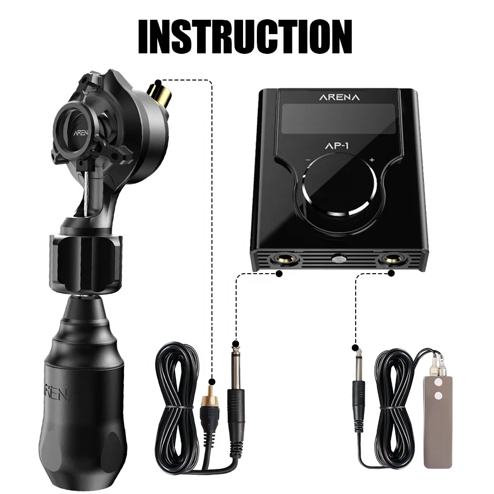 Arena Permanent Makeup Rotary Tattoo Machine LCD Dual Mode Switch Power Supply Accessories for Tatoo Set