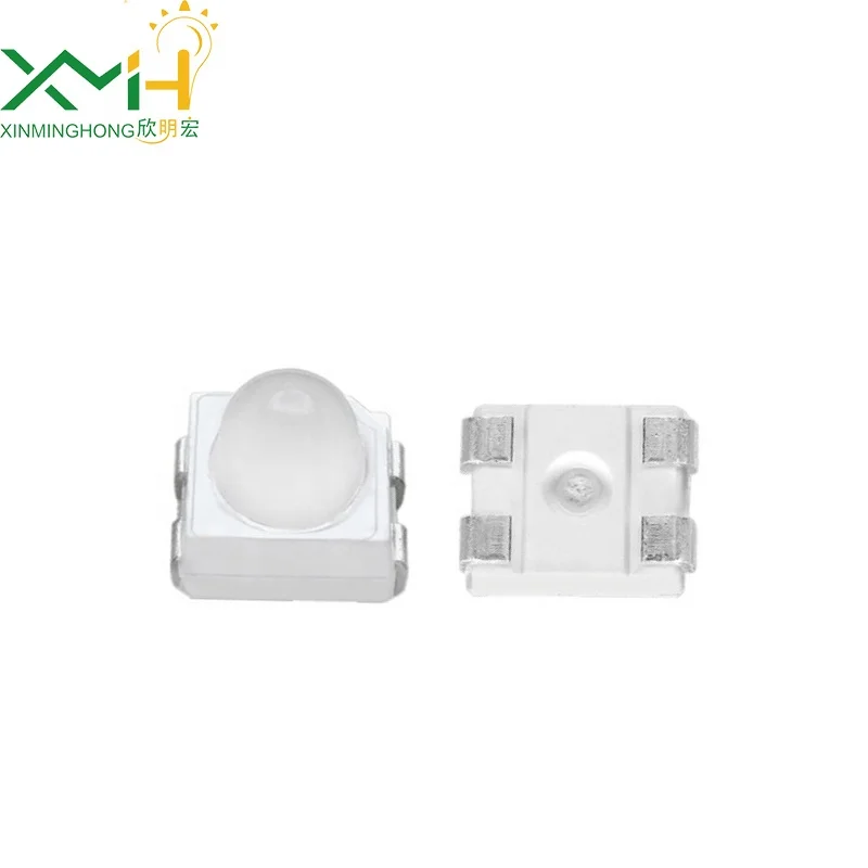 PLCC-4 3528 red SMD LED with dome lens diode, small angle, 0.2W, 60mA, for automotive lighting LED