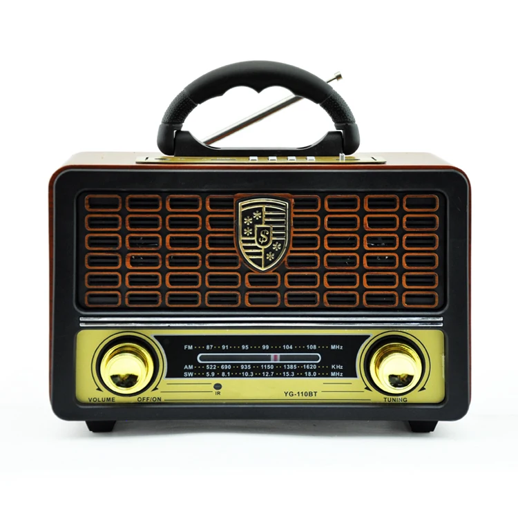 High Quality Retro Portable Fm Radio Wireless Wood Music Player Wood Grain Audio Karaoke Speaker