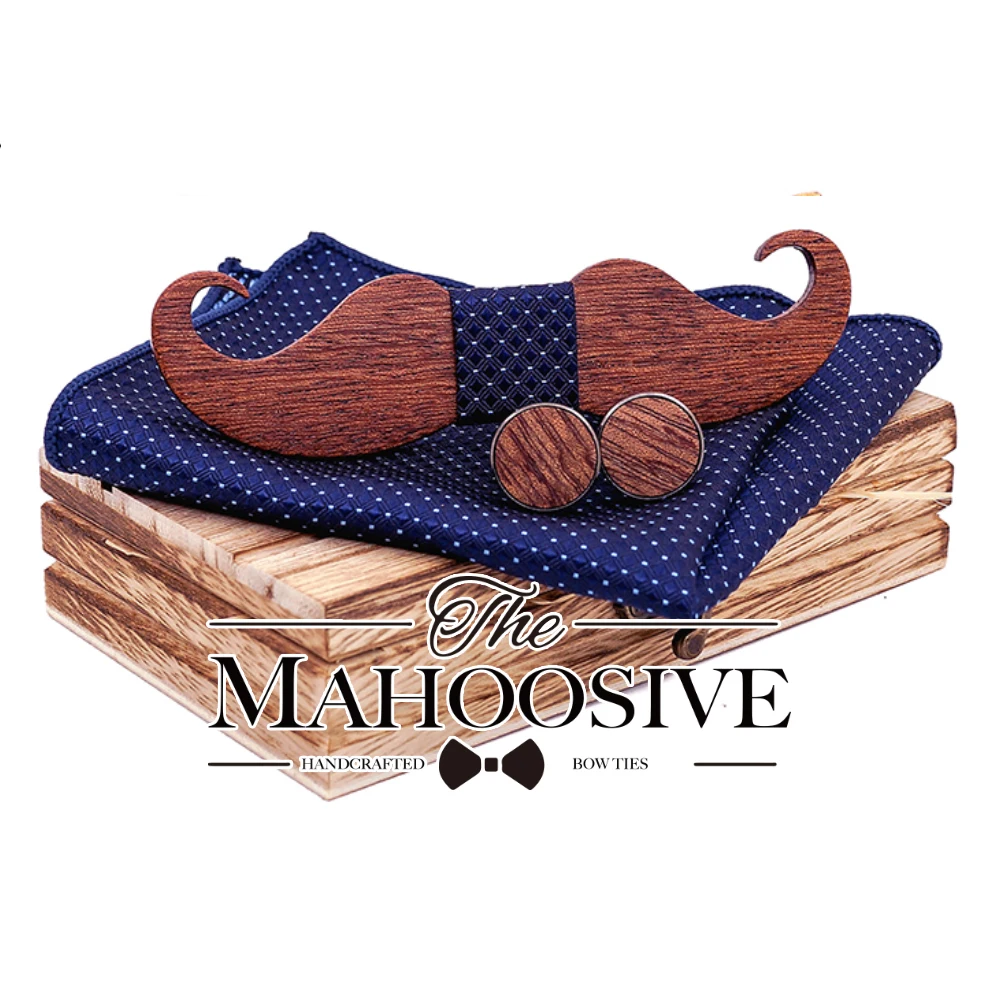 Wooden Beard Bow Tie For Men Phlka Dot Floral Handmade Unisex Carved Adjustable Slim Wood Bowtie Suit Wedding Party