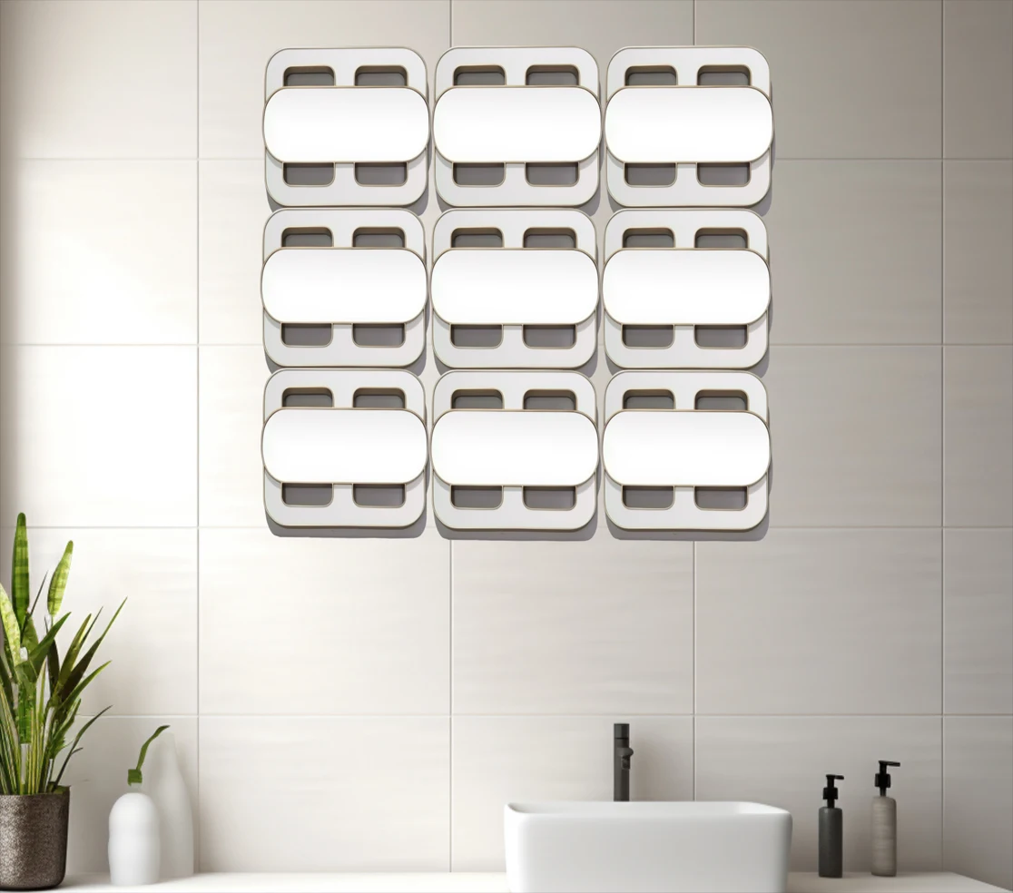 61CM wholesale dropshipping products 2024 design mirrored Design Metal home wall house Decor Art living room decoration Hanging