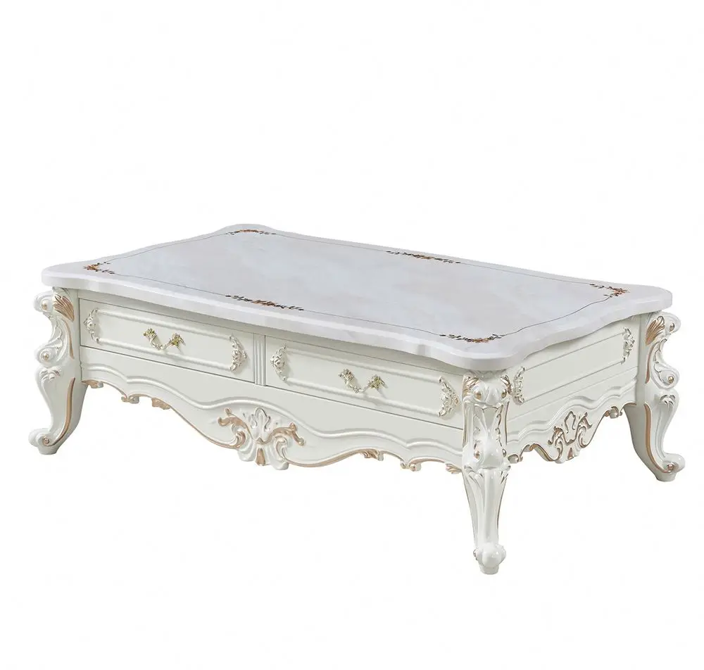 2022 Hot Sale Living Room Furniture Luxury Coffee Table Solid Wood Retro Tea Table