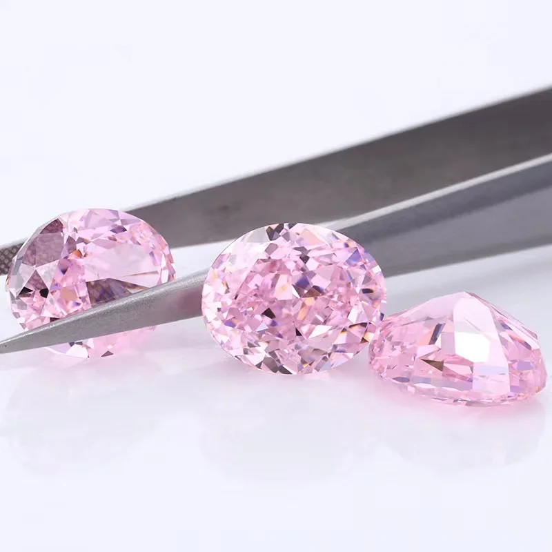 Wholesale Oval Cut Lab Grown Morganite Pink Sapphire Loose Gemstone Oval Shape for Custom Ring/Pendant