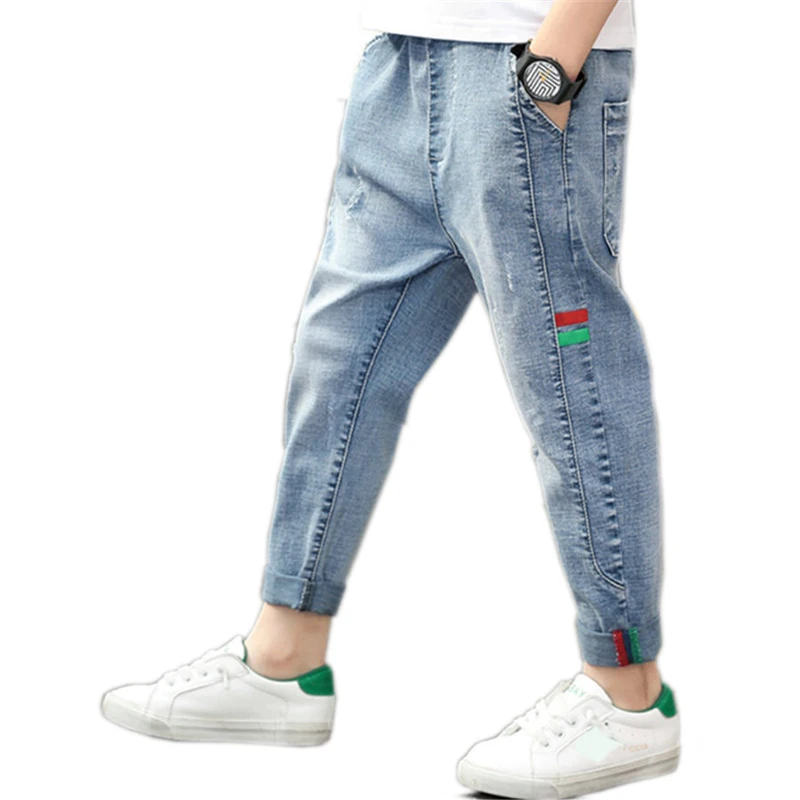 
4-13 Years Children Fashion Clothes Classic Denim Clothing Long Trousers Baby Boy Casual Bowboy Kids Boys Jeans Pants 