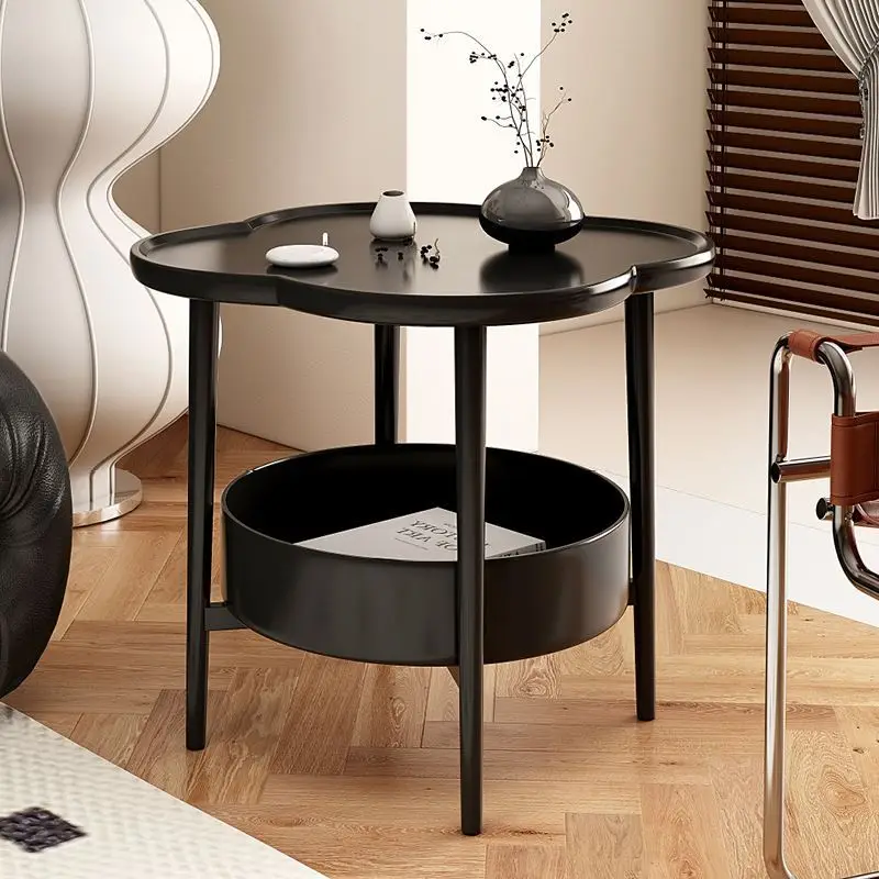 Modern living room furniture items side table luxury flower shape multifunction end table coffee table