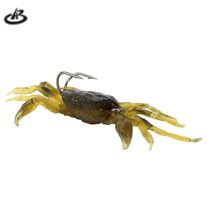 wholesale 8cm 34.5g soft artificial crab lure bait 3d simulation fishing baits lure crab with hook