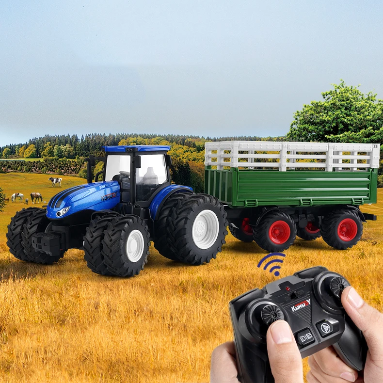 Alloy cattle carrier farmer car 50 mins play time rc tractor toys
