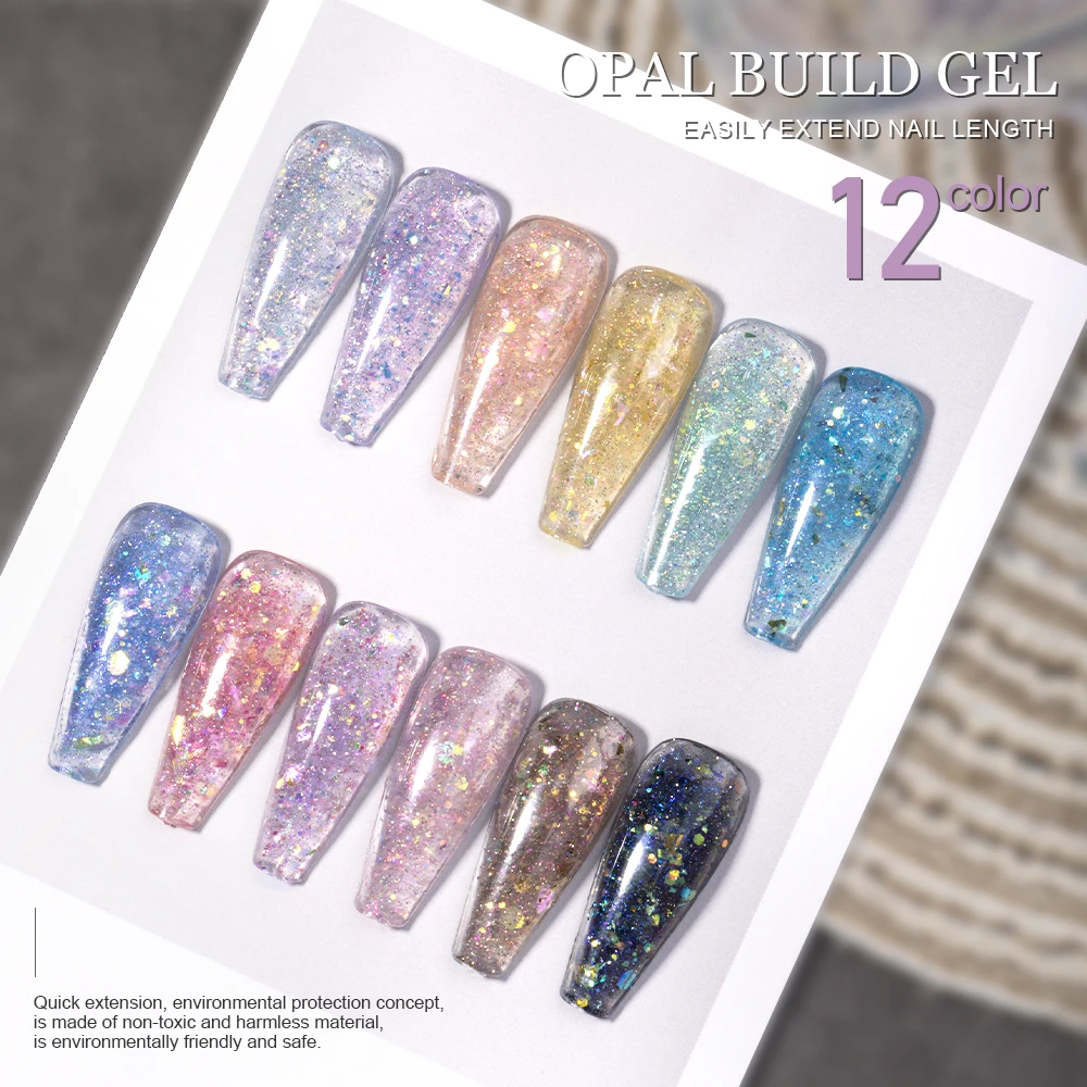 Quick Extension Nail Gel Glitter Color Acrylic Quick Building Gel Polish Nail Art Varnishes DIY Design Manicure
