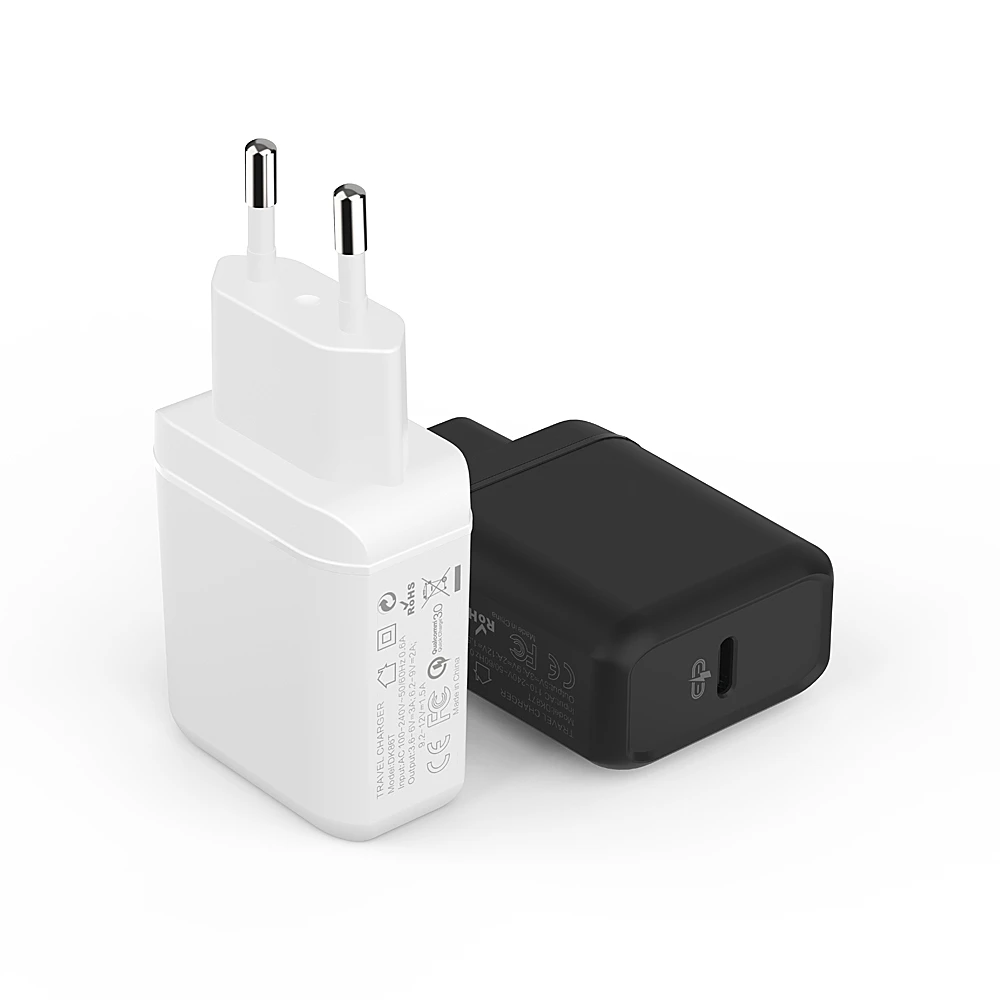 Портативное быстрое зарядное устройство с европейской вилкой PD25W PPS USB C настенное для мобильного телефона