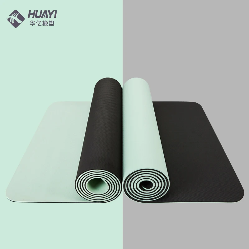 Dropshipping Tpe Yoga Matt De Sport Gym Yogamatt Anti Slip 6mm Custom Logo UV Print Eco Friendly Double Layer Mat