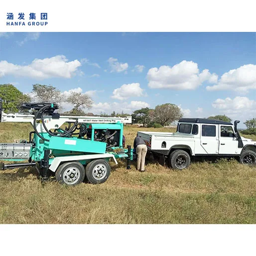 HF180T Trailer 180m 200 meters Full Hydraulic portable wheel borehole water well drilling machine price mining machinery
