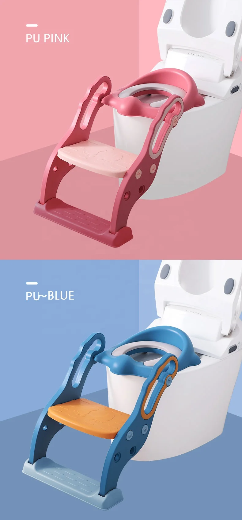 2022 New Potty Toilet Trainer Seat with Step Stool Ladder, Adjustable Baby Toddler Kid Potty with Ladder