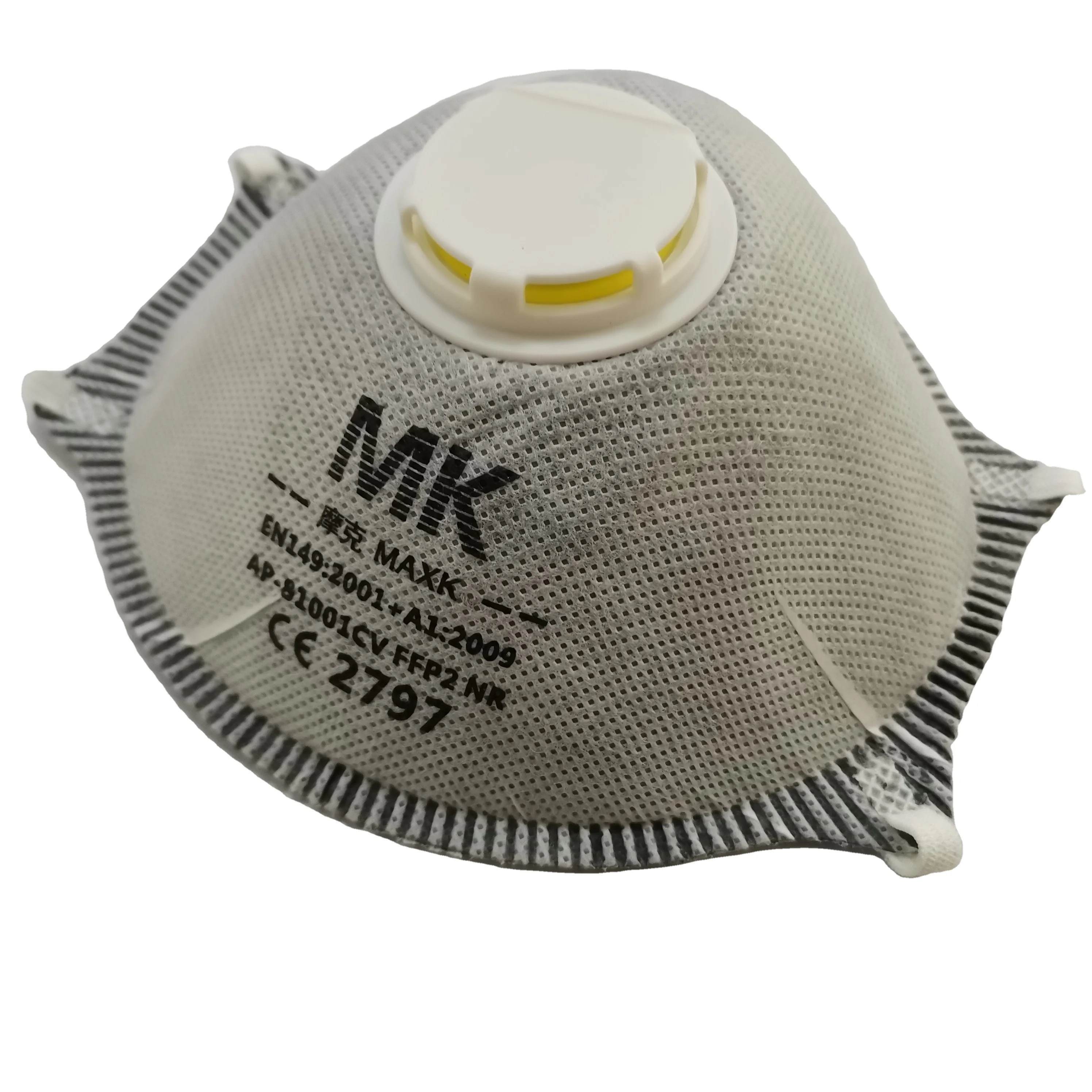 MK защитный модный дизайн Тип чашки 4 слоя серого цвета с активированным углем, защитная маска с клапаном