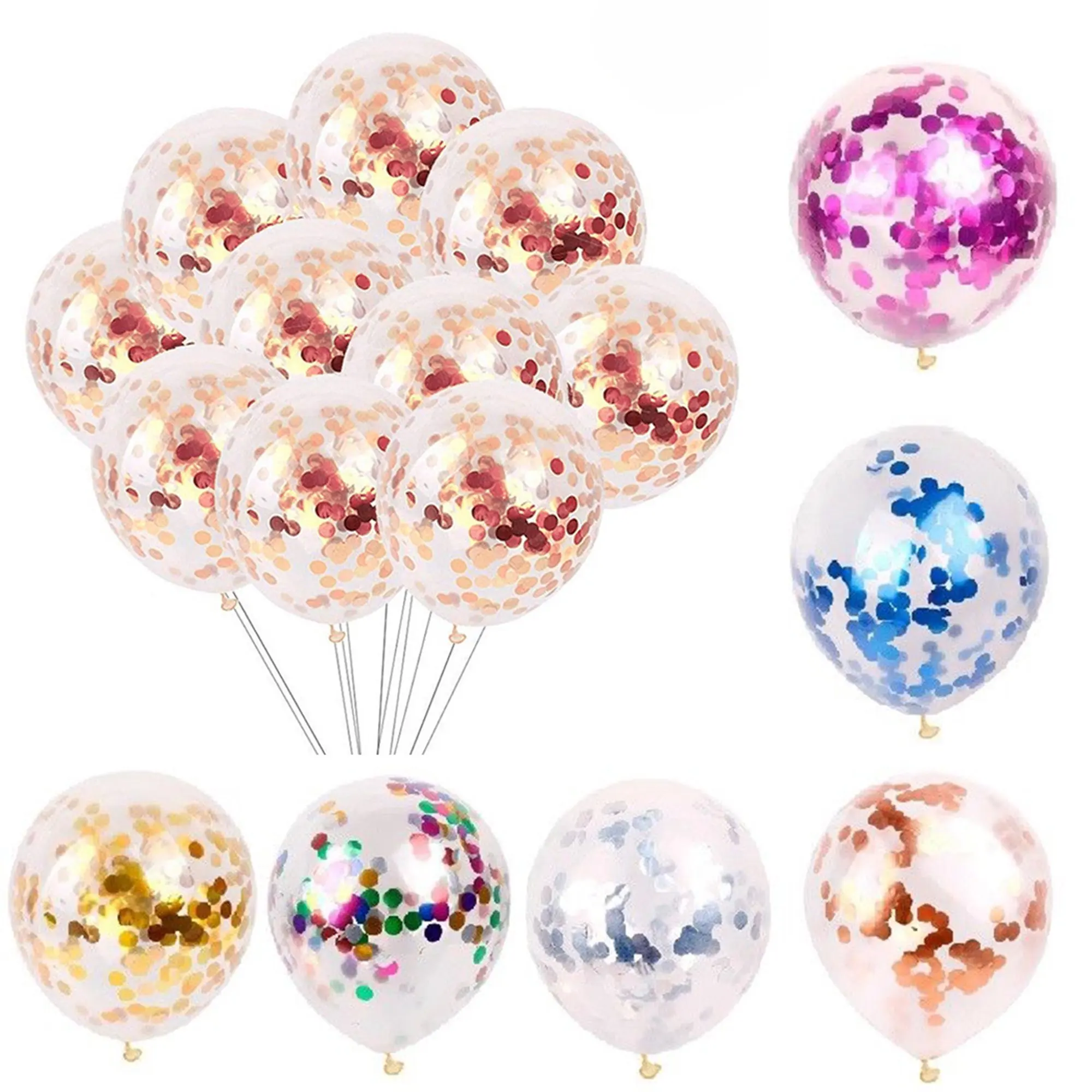 Wholesale 12 Inch Colorful Party Decoration Latex Confetti Balloon